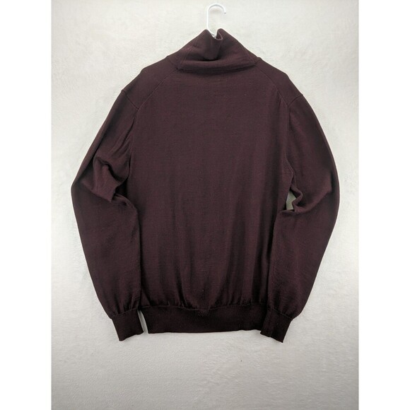 Neiman Marcus Merino Wool Blend 2 Button Loop Closure Burgundy Pullover Size L - Picture 12 of 12